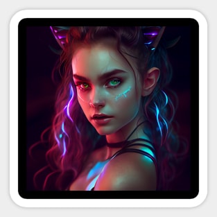 Neon Demoness Sticker